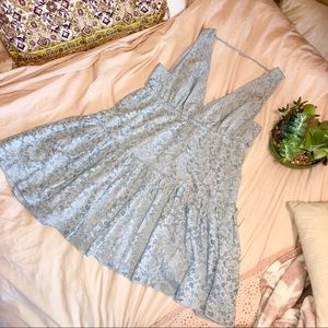 BCBG Blue Lace Babydoll Formal Summer Dress
